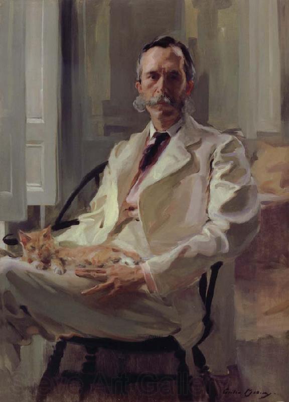 Cecilia Beaux Man with the Cat Norge oil painting art